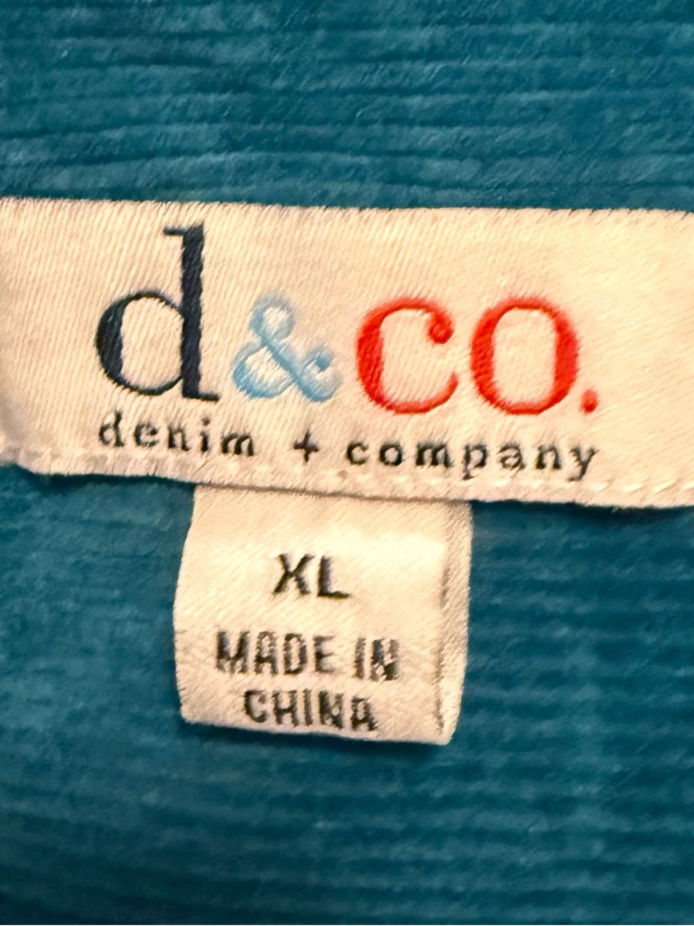 Denim & Co. Teal Corduroy Button Front Vest XL - Picture 7 of 8